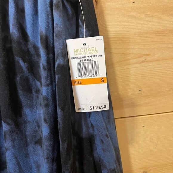 NWT Michael Kors Black and Blue Scoop Neck Dress Size Small - Picture 3 of 6